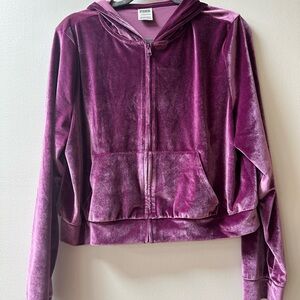 NWOT Victorias Secret Purple velvet zip up hoodie #velvetjacket